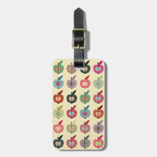 Cute Apples in Retro Style Luggage Tag