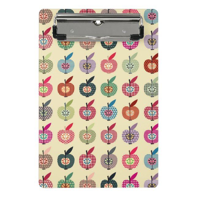 Cute Apples in Retro Style Mini Clipboard (Front)