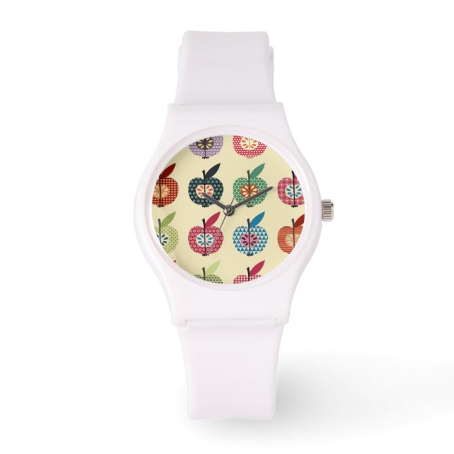 Cute Apples in Retro Style Watch (Front)