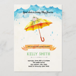 Cute april shower may flower invitation