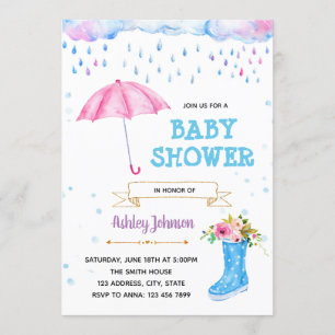 Cute april shower theme party invitation