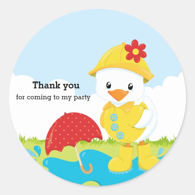 Cute April Showers Classic Round Sticker (Front)