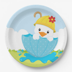 Cute April showers Paper Plate