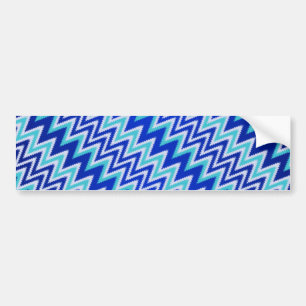 Cute aqua blue zigzag stripes bumper sticker