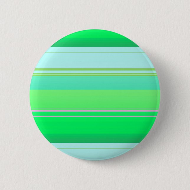 Cute aqua green stripes 2 inch round button (Front)