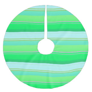 Cute aqua green stripes brushed polyester tree skirt