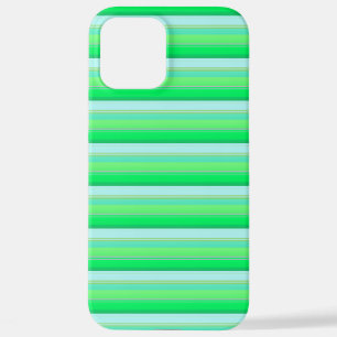 Cute aqua green stripes iPhone 12 pro max case