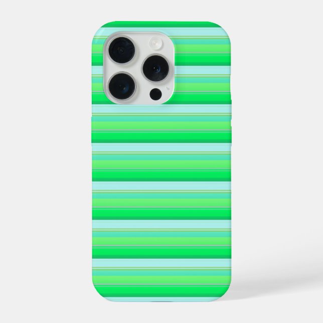 Cute aqua green stripes iPhone case (Back)