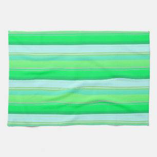 Cute aqua green stripes kitchen towel