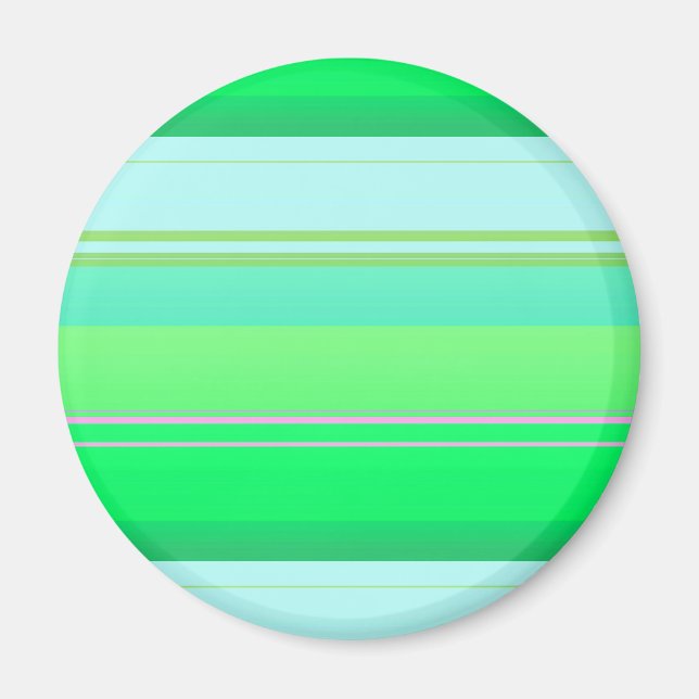 Cute aqua green stripes magnet (Front)