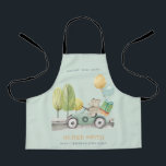 Cute Aqua Green Teddy Balloon Gift Party Apron<br><div class="desc">If you need any further customisation please feel free to message me on yellowfebstudio@gmail.com.</div>