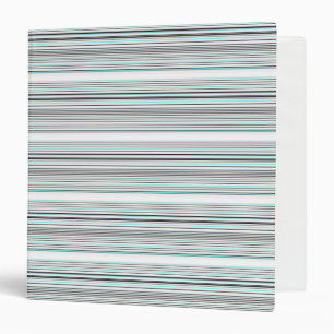 Cute aqua grey stripes binder