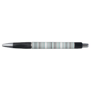 Cute aqua grey stripes pen