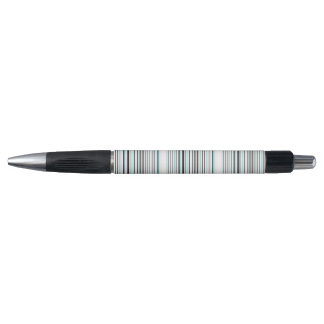 Cute aqua grey stripes pen (Front)