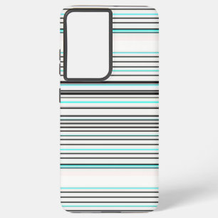 Cute aqua grey stripes samsung galaxy case