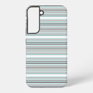 Cute aqua grey stripes samsung galaxy case