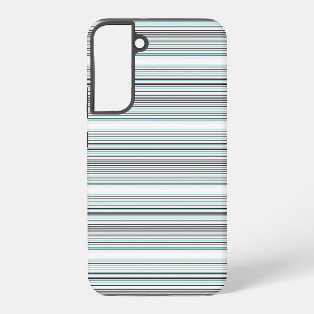 Cute aqua grey stripes samsung galaxy s22+ case (Back)