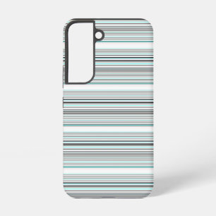 Cute aqua grey stripes samsung galaxy case