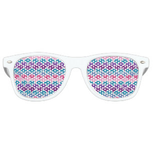 cute aqua turquoise pink purple mermaid scales retro sunglasses