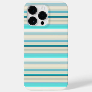 Cute aqua white stripes Case-Mate iPhone 14 pro max case