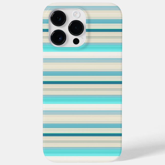 Cute aqua white stripes Case-Mate iPhone case (Back)