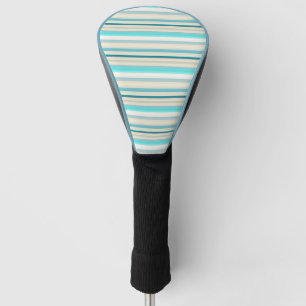 Cute aqua white stripes golf head cover