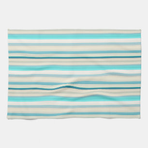 Cute aqua white stripes kitchen towel