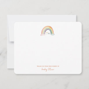 Cute aquarelle arc-en-ciel Boho plat Merci