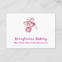 Cute Aquarelle baies roses Carte de visite