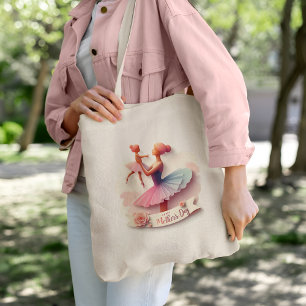 Cute aquarelle Ballerina Maman silhouette Sac four