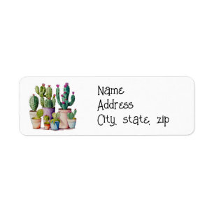 Cute aquarelle cactus succulents dans les pots