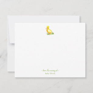Cute aquarelle canard bébé Carte de remerciements