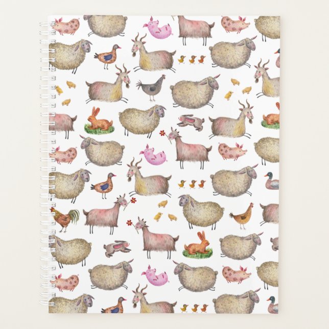 Cute Aquarelle ferme Grange Animaux Motif (Devant)