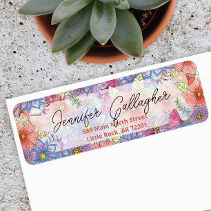 Cute Aquarelle Florale Botanique Adresse de retour