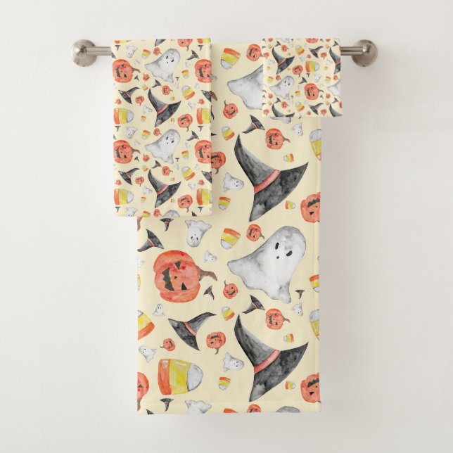Cute Aquarelle Halloween Witch's Casquette Ghost É (En situation)