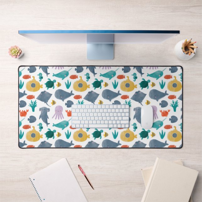 Cute Aquarelle Océan Animaux Motif (Bureau 1)