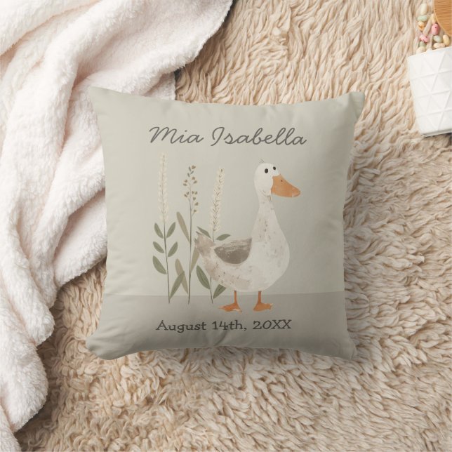 Cute Aquarelle Oie Baby Coussin de garde de naissa (Couverture)