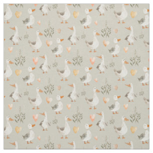 Cute Aquarelle Oie Motif tissu