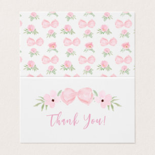 Cute arc rose bébé fille douche merci cartes