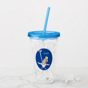 Cute Archerfish cartoon illustration Acrylic Tumbler