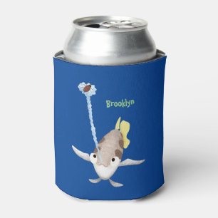 Cute Archerfish cartoon illustration Can Cooler