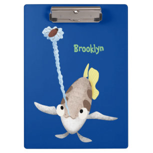 Cute Archerfish cartoon illustration Clipboard
