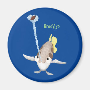 Cute Archerfish cartoon illustration  Magnet