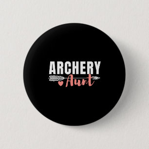 Cute archery aunt matching family team photo 2 inch round button