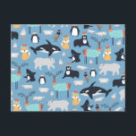 Cute Arctic Animals Seamless Pattern Postcard<br><div class="desc">Fully Customizable Seamless Pattern. Hit 'Edit Design' button to customize product according to your needs.</div>