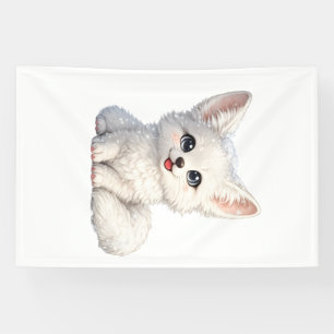 Cute Arctic Fox Cozy Positive Vibes Design Banner