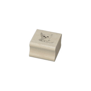 Cute Arctic Fox Cozy Positive Vibes Design Rubber Stamp