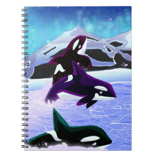 Cute Arctic Orcas Back to School Notebook