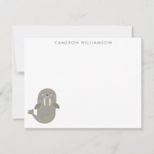 Cute Arctic Walrus Personalized Stationery Card