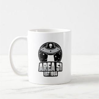 Cute Area 51 Alien Spacehip Retro Coffee Mug